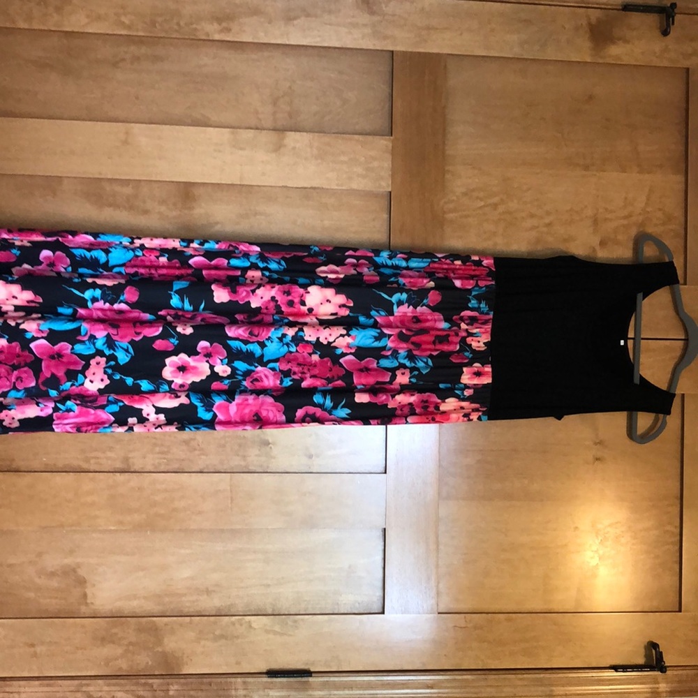 Black and floral print dress